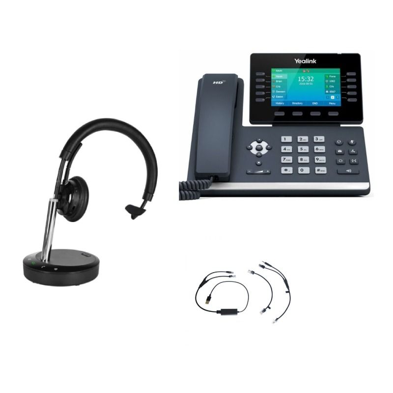 Pakket Yealink T54W + elektronische hookswitch (EHS) + Cleyver DECT Office