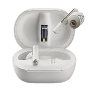 Poly Voyager Free 60 UC USB-C draadloze oortjes met witte oplaadcase
        