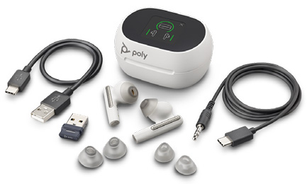 Poly Voyager Free 60+ UC White USB-A + Touchscreen Oplaadcase